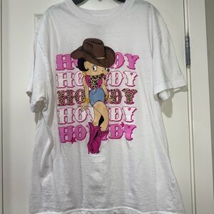 Betty Boop White Western Graphic Tee